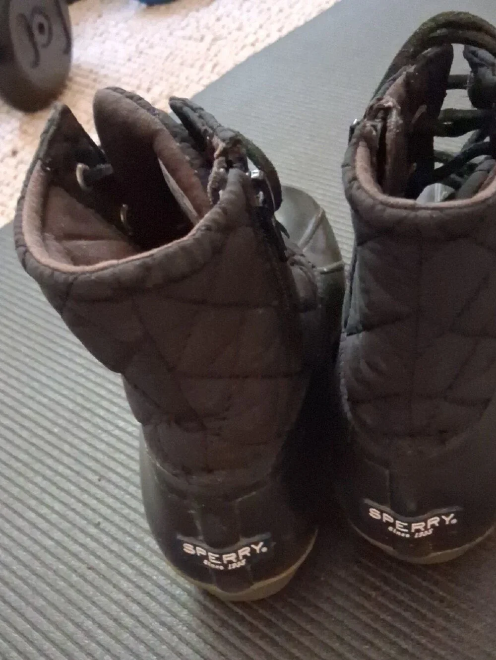 Sperry Kids Black Quilted Waterproof Duck Boots